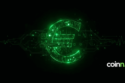 logo cyfrowego euro z mapą UE w tle, symbolizująca opóźnienie wdrożenia waluty cyfrowej do 2029 r.