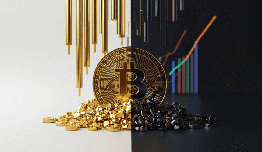 Złoto traci, Bitcoin zyskuje